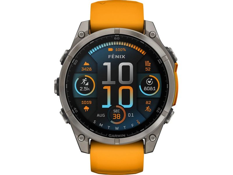 GARMIN Montre de sport Fenix 8 AMOLED Sapphire, 47 mm Graphite/titane