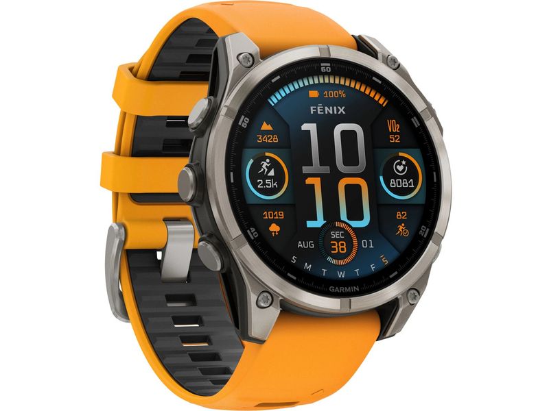 GARMIN Montre de sport Fenix 8 AMOLED Sapphire, 47 mm Graphite/titane