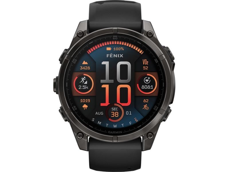 GARMIN Montre de sport Fenix 8 AMOLED Sapphire, 47 mm Noir/titane