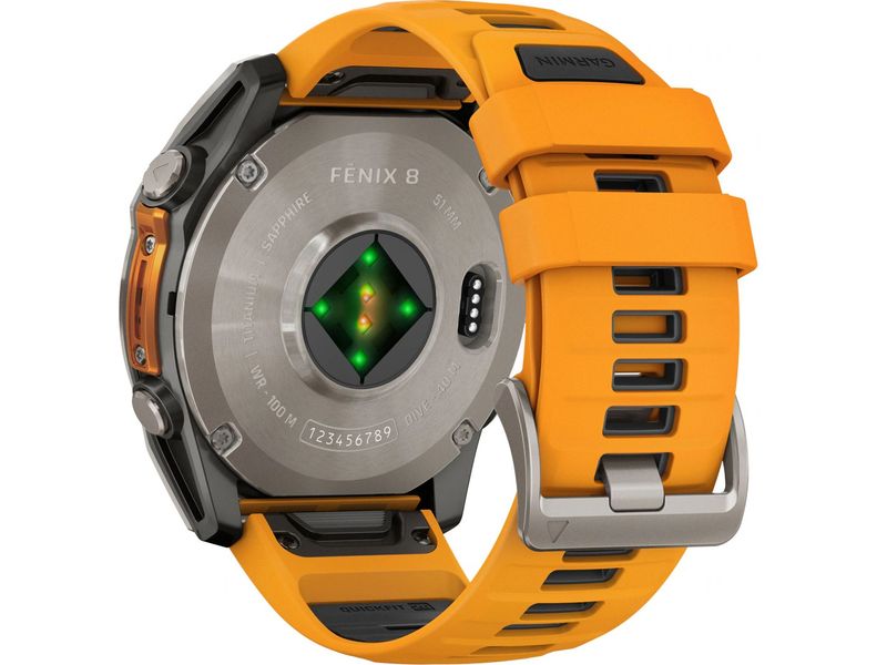 GARMIN Sportuhr Fenix 8 AMOLED Sapphire, 51 mm Orange