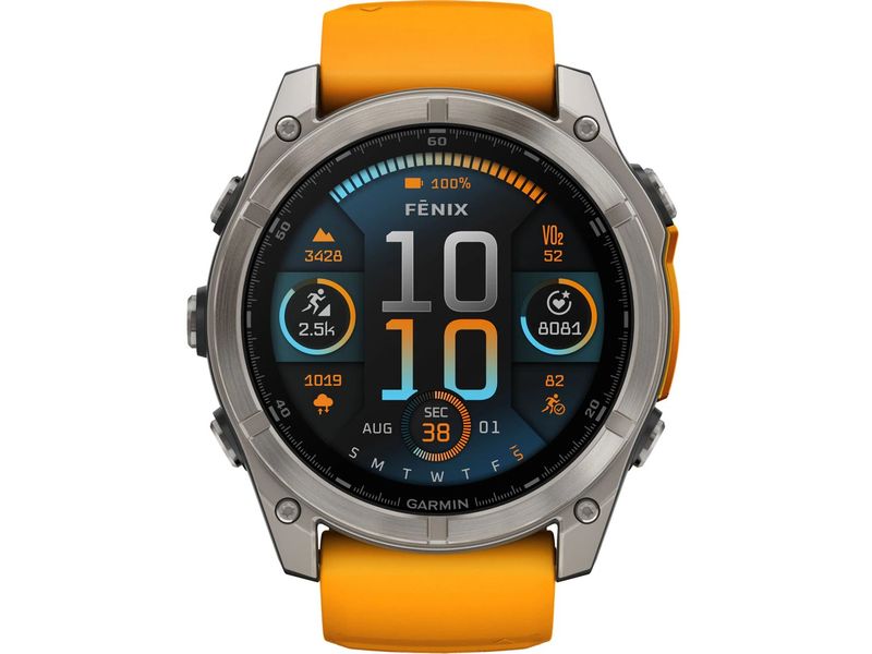 GARMIN Sportuhr Fenix 8 AMOLED Sapphire, 51 mm Orange