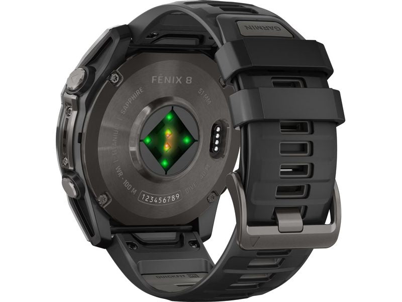 GARMIN Sportuhr Fenix 8 AMOLED Sapphire, 51 mm Dunkelgrau