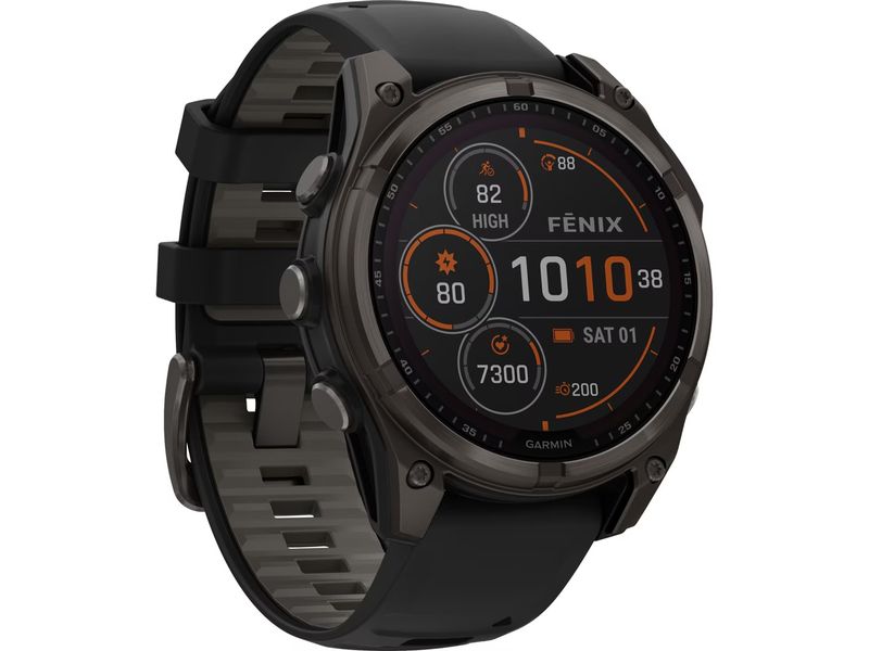 GARMIN Montre de sport Fenix 8 Solar Sapphire, 47 mm Noir