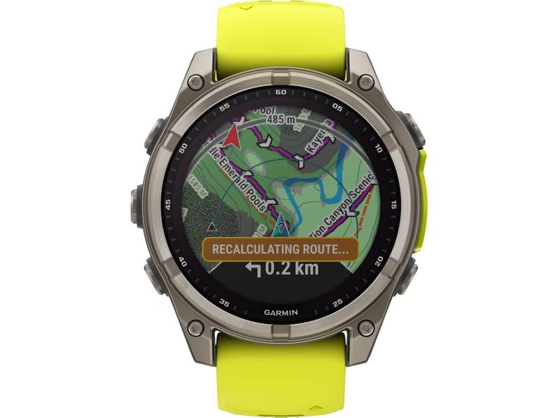 GARMIN Montre de sport Fenix 8 Solar Sapphire, 47 mm Jaune