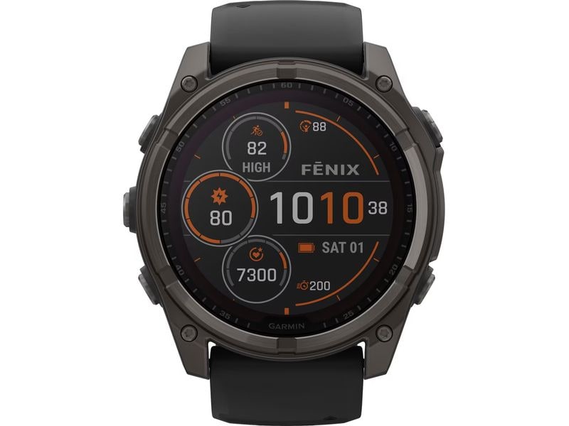 GARMIN Montre de sport Fenix 8 Solar Sapphire, 51 mm Noir