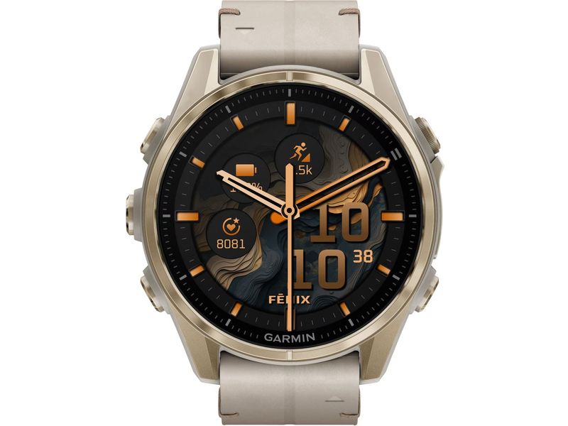 GARMIN Montre de sport Fenix 8 AMOLED Sapphire, 43 mm Gris clair