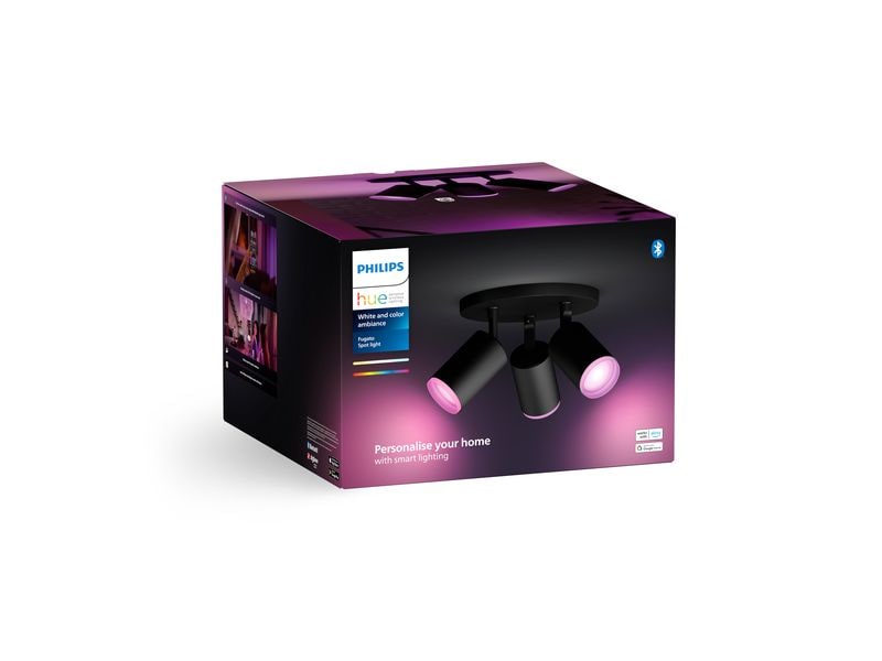 Philips Hue White & Color Ambiance Fugato 3er-Spot Schwarz