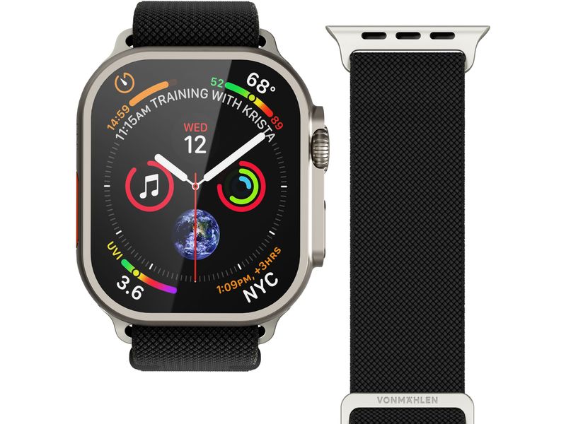 Vonmählen Bracelet Classic Nylon Loop Apple Watch 42/44/45/49 mm Black