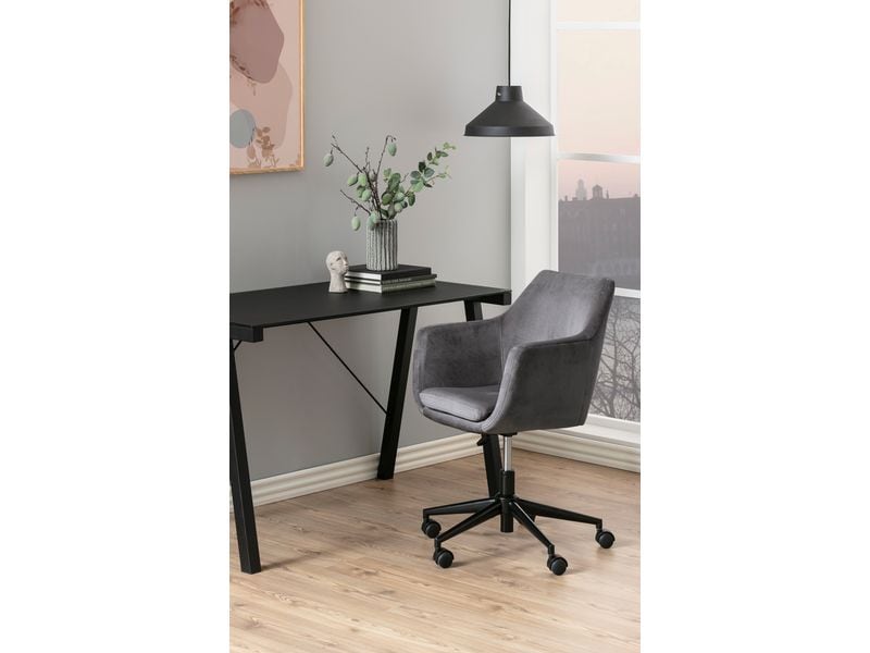 AC Design Bürostuhl Nora, mit Polsterrücken und Armlehnen, Dunkelgrau