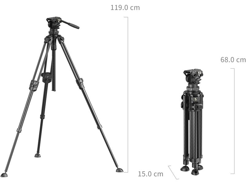 Smallrig Leichtes Video-Stativset aus Kohlefaser AD-50 Pro