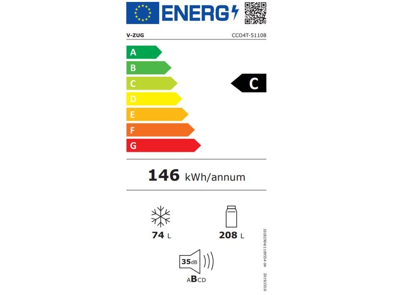 V-Zug Einbau-Kühl-Gefrierkombination CombiCooler V4000 178NI Links