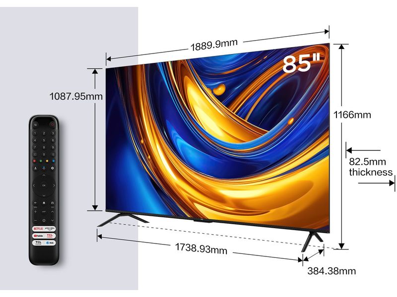 TCL TV 85P655 85", 3840 x 2160 (Ultra HD 4K), LED-LCD