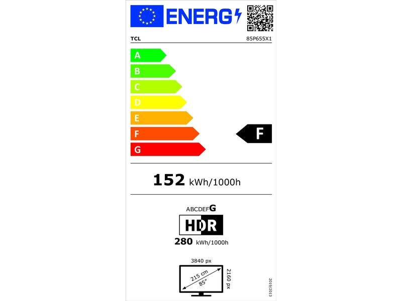 TCL TV 85P655 85", 3840 x 2160 (Ultra HD 4K), LED-LCD