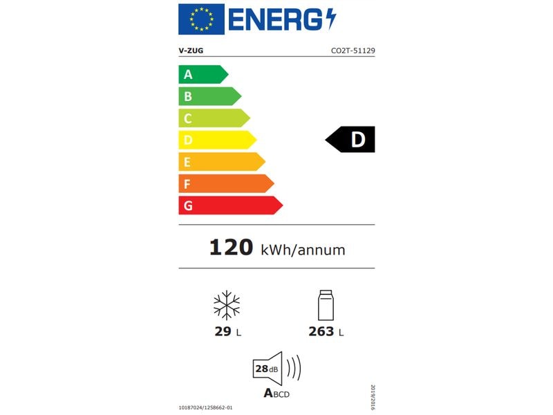 V-Zug Réfrigérateurs congélateurs encastrés Cooler V2000 178FGI Gauche