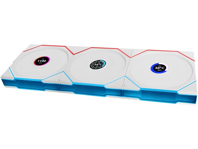 Lian Li PC-Lüfter Uni Fan TL LCD 3 er-Pack inkl. Controller, Weiss