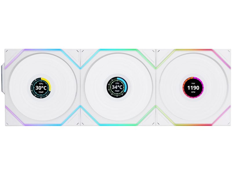 Lian Li PC-Lüfter Uni Fan TL LCD 3 er-Pack inkl. Controller, Weiss