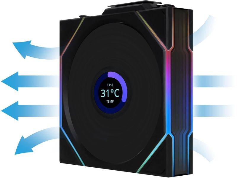 Lian Li PC-Lüfter Uni Fan TL LCD Reverse Blade Schwarz