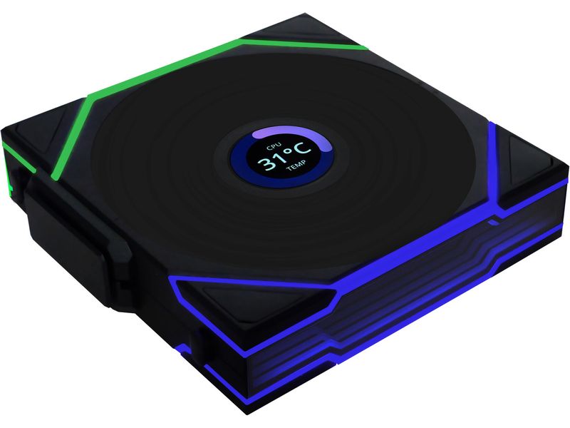 Lian Li PC-Lüfter Uni Fan TL LCD 3 er-Pack inkl. Controller, Schwarz