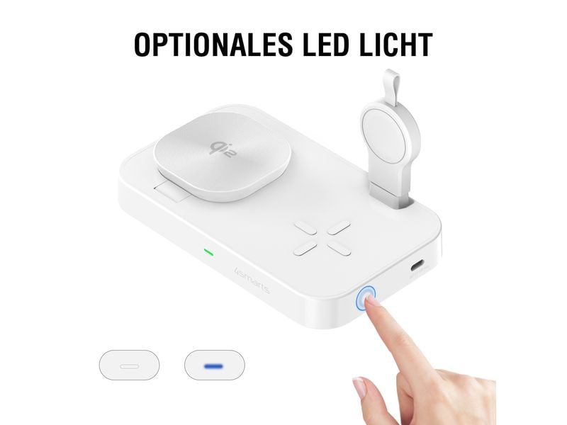 4smarts Qi2 Ladestation Trident mit Charger für Samsung Watch, weiss