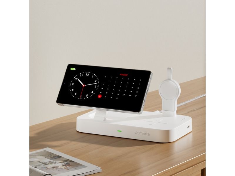 4smarts Qi2 Ladestation Trident mit Charger für Samsung Watch, weiss