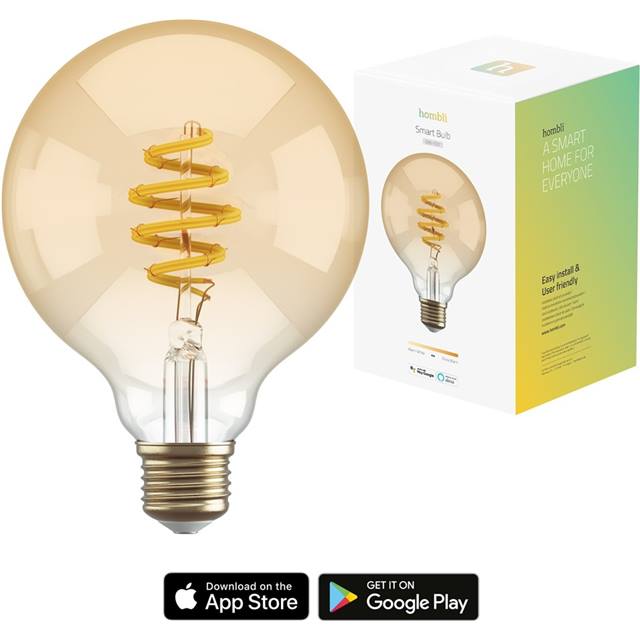 Hombli Smart Bulb Amber, Filament, 5.5W, E27, G95, klar