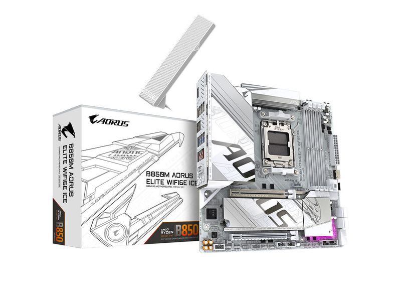 Gigabyte Mainboard B850M AORUS ELITE WIFI6E ICE