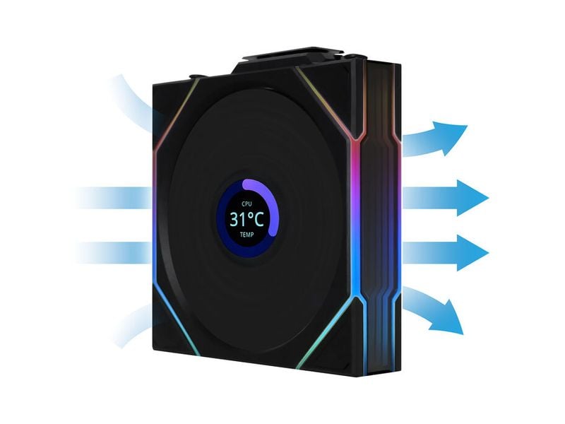 Lian Li PC-Lüfter Uni Fan TL Wireless LCD PWM Schwarz