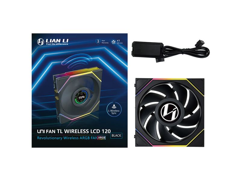 Lian Li PC-Lüfter Uni Fan TL Wireless LCD PWM Schwarz