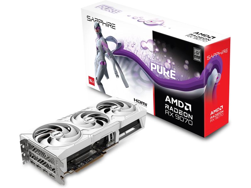 SAPPHIRE Grafikkarte PURE AMD Radeon RX 9070 OC 16 GB