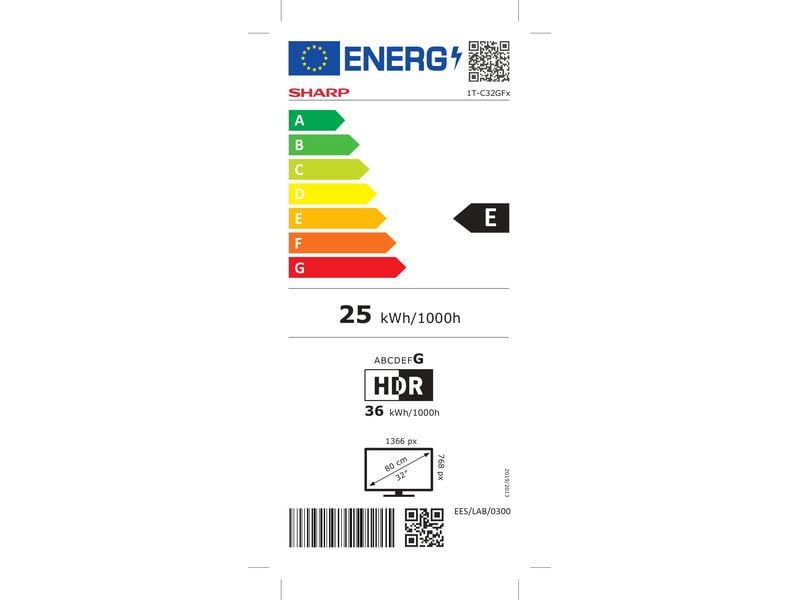 Sharp TV 32GF2265E 32", 1366 x 768 (WXGA), LED-LCD