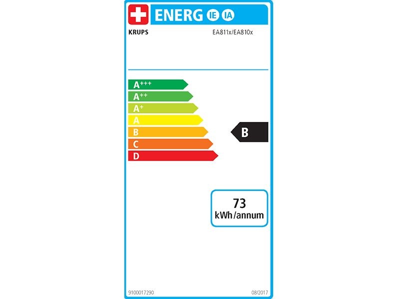 Krups Kaffeevollautomat Arabica Picto EA8118 Schwarz, Silber