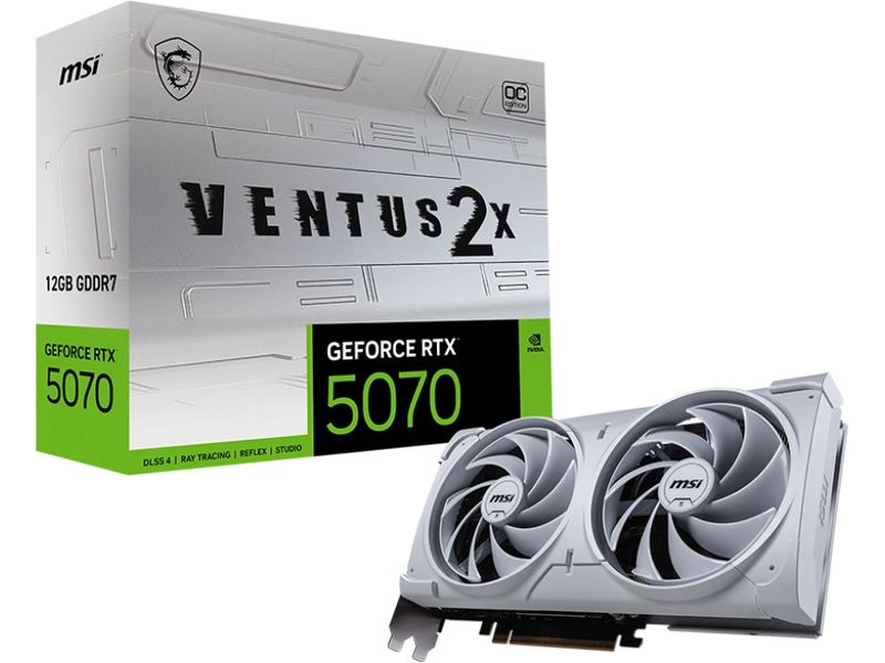 MSI Grafikkarte GeForce RTX 5070 VENTUS 2X OC Weiss 12 GB