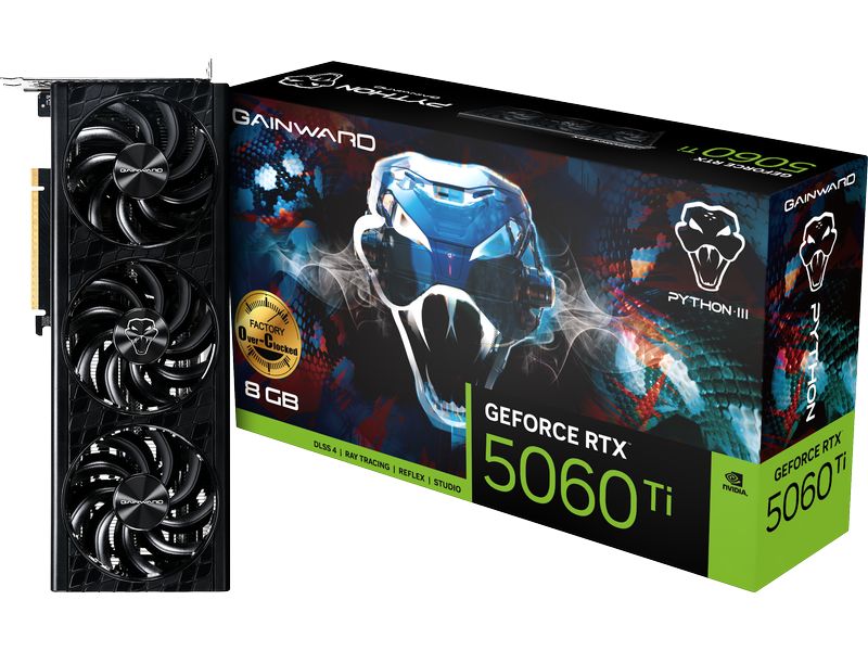 Gainward Grafikkarte GeForce RTX 5060 Ti Python III OC 8 GB