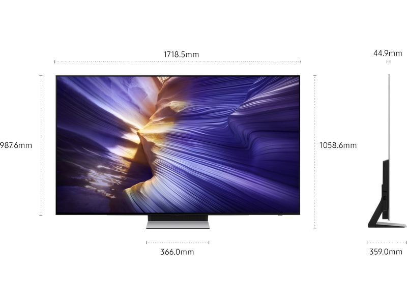 Samsung TV QE77S90F 77'' S90F OLED 4K AI TV, 2025