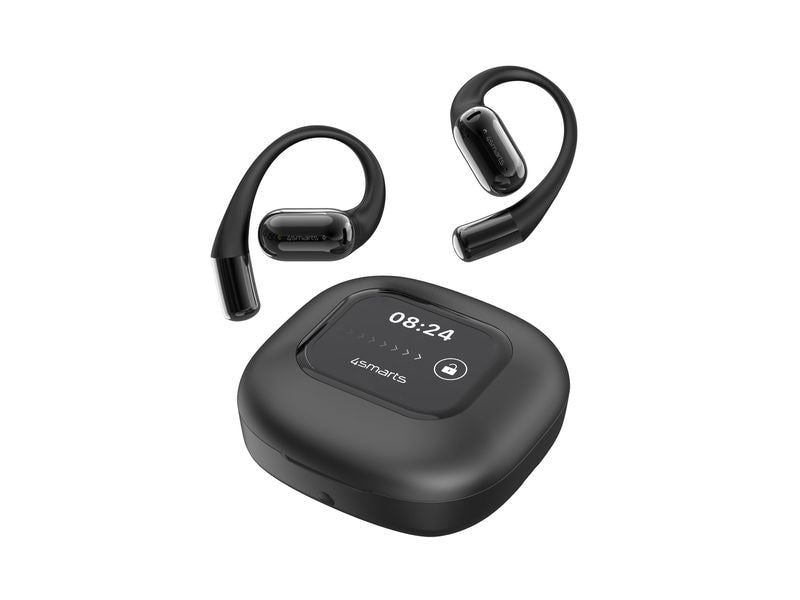 4smarts Open-Ear Bluetooth Kopfhörer SkyBuds AI Screen, Schwarz