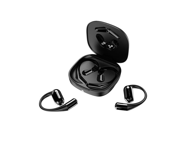 4smarts Open-Ear Bluetooth Kopfhörer SkyBuds AI Screen, Schwarz