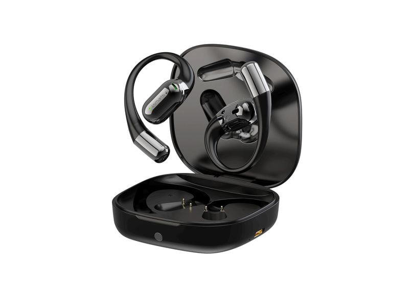 4smarts Open-Ear Bluetooth Kopfhörer SkyBuds AI Screen, Schwarz