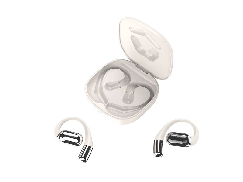 4smarts Open-Ear Bluetooth Kopfhörer SkyBuds AI Screen, Beige