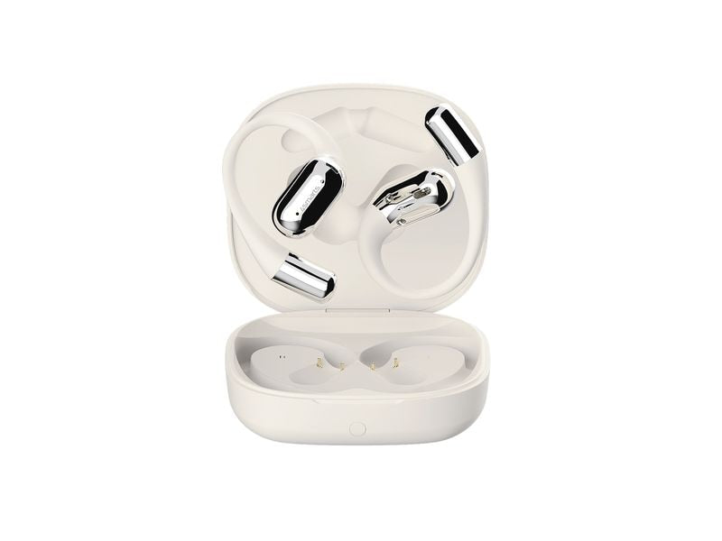 4smarts Open-Ear Bluetooth Kopfhörer SkyBuds AI Screen, Beige