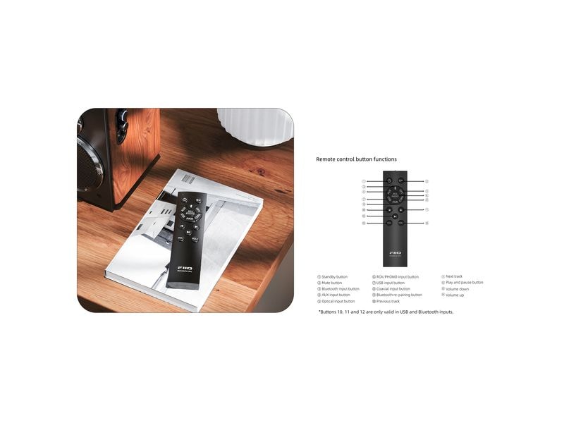 FiiO SA1 Aktiv-Lautsprecher (1 Paar) Schwarz/Holz