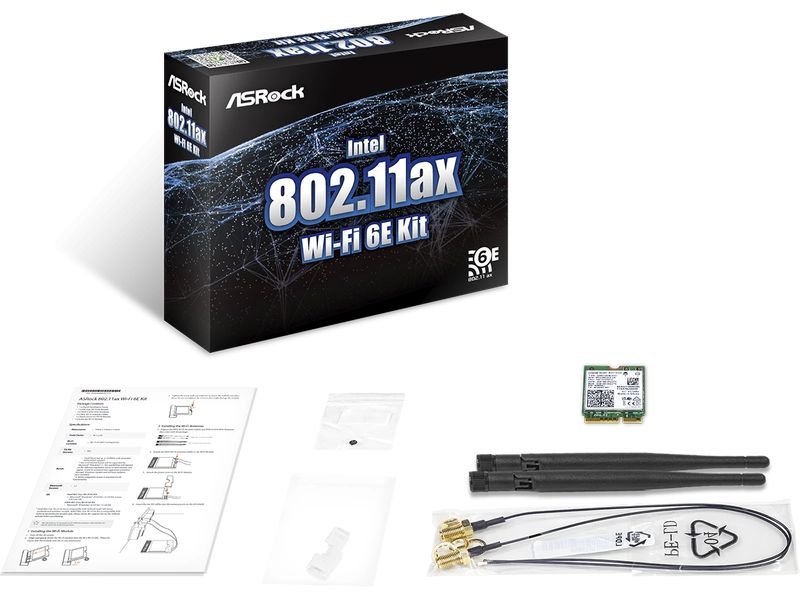 ASRock WLAN-AX PCIe Adapter Intel 802.11ax Wi-Fi 6E Kit