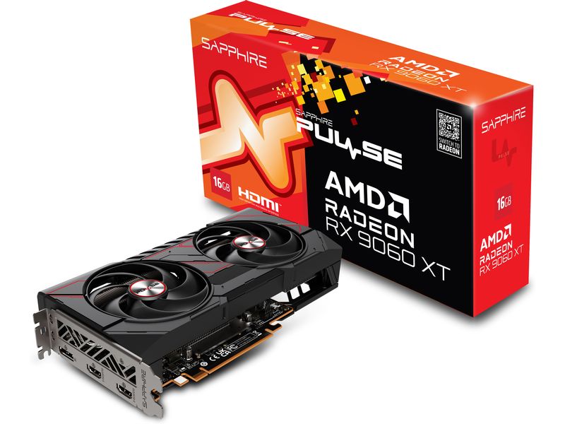SAPPHIRE Grafikkarte AMD Radeon RX9060 XT PULSE OC 16GB GDDR6