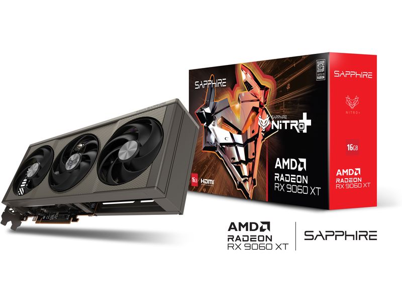 SAPPHIRE Grafikkarte AMD Radeon RX9060 XT NITRO OC 16GB GDDR6