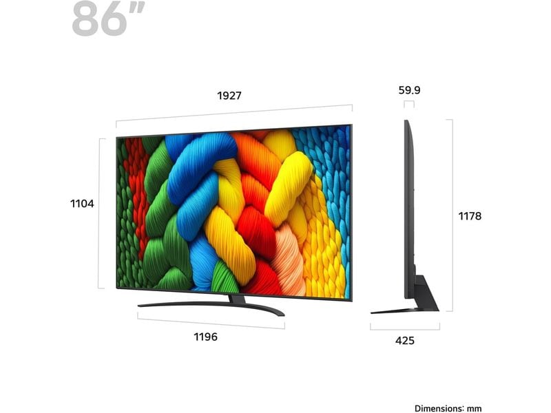 LG TV 86NANO81A6A 86", 3840 x 2160 (Ultra HD 4K), LED-LCD