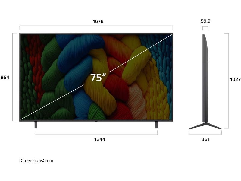 LG TV 75NANO80A6B 75", 3840 x 2160 (Ultra HD 4K), LED-LCD