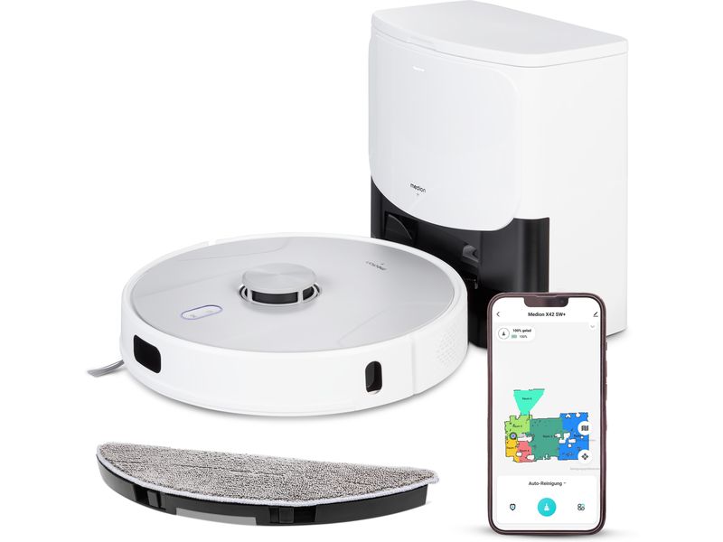 Medion Saug- und Wischroboter X42 mit Absaugstation