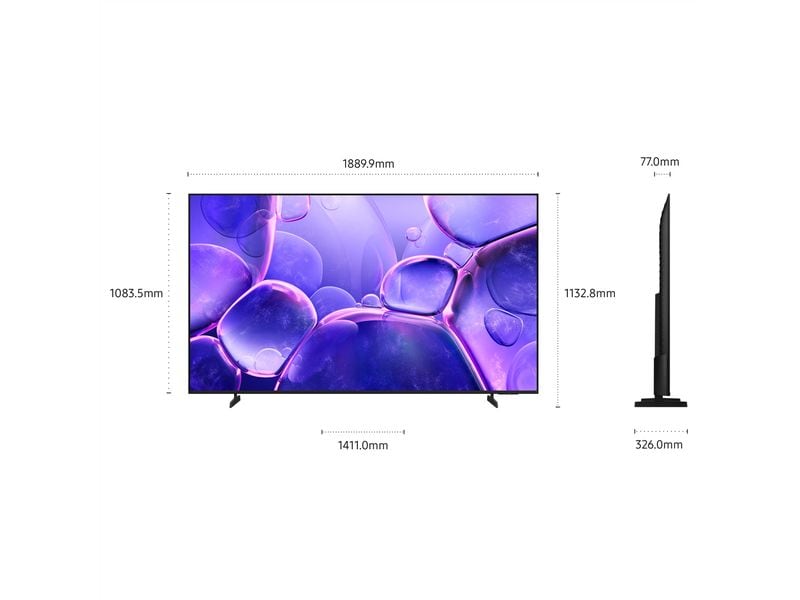 Samsung TV UE85U8000F 85'' U8000F Crystal UHD 4K TV, 2025
