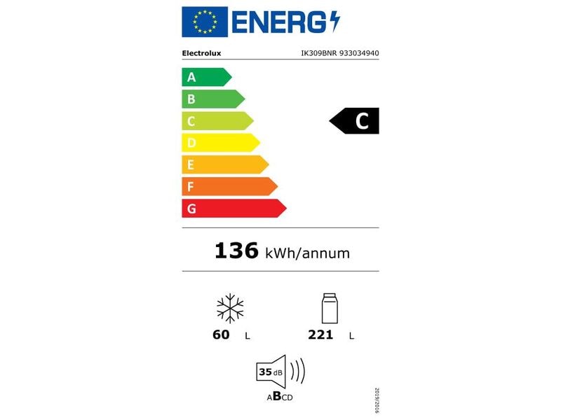 Electrolux Einbau-Kühl-Gefrierkombination IK309BNR Rechts/Wechselbar