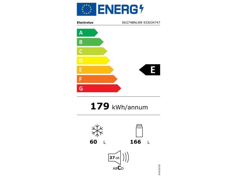 Electrolux Einbau-Kühl-Gefrierkombination EK274BNLWE Links/Wechselbar