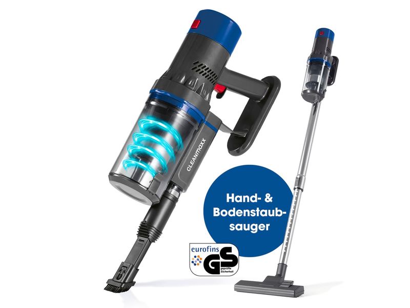 CLEANmaxx Akku-Hand- und Stielsauger Grau / Blau